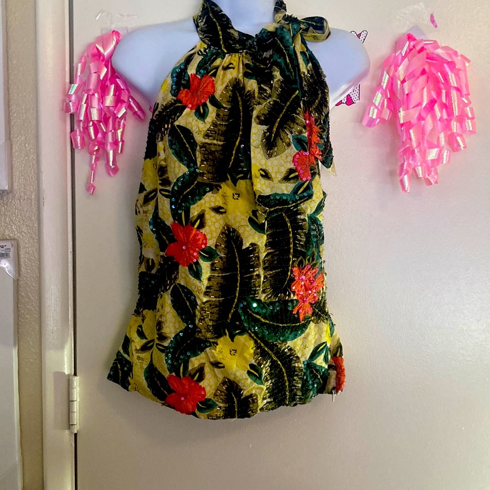 Christina Floral sequins top. Size medium.